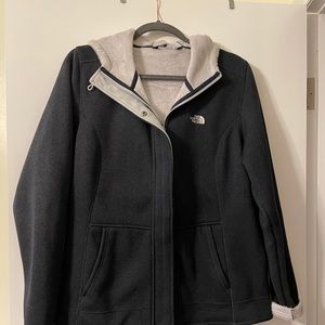 North face fleece lined grey jacket